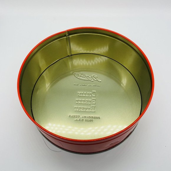 VTG 1896-1996 Embossed DeLuxe 7" Fruitcake Tin Collin Street Bakery Corsicana TX - Picture 7 of 10
